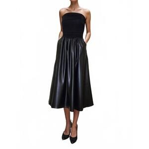 NEW VAVA mimi vegan leather tube dress in black